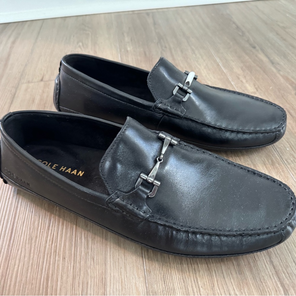 NIB Cole Haan Men's Leather Black Slip-On Loafers